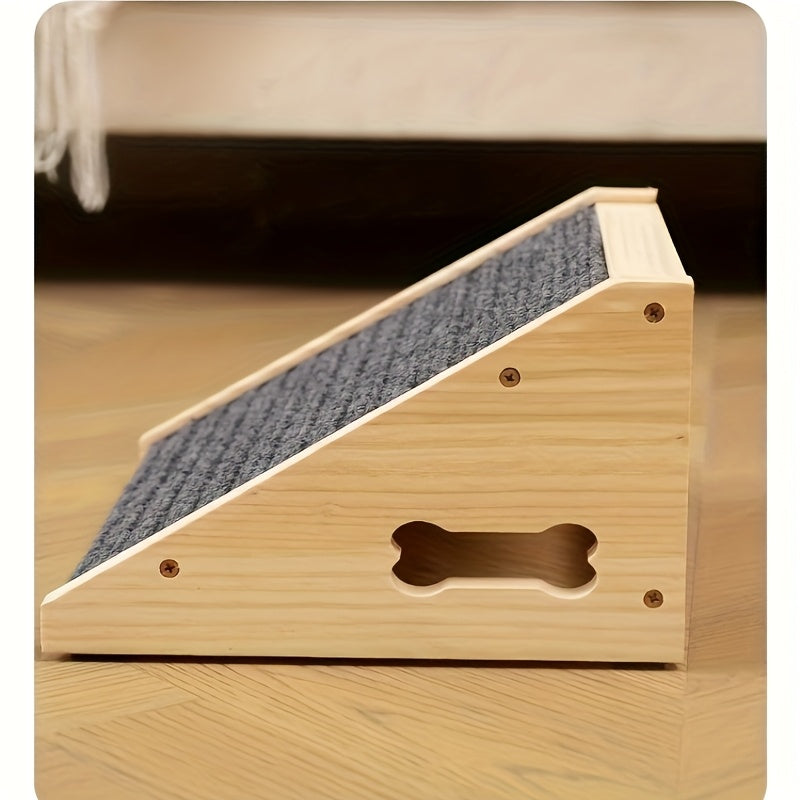 Rampe d’escalier pour chien et chat, en bois, avec anti dérapant agréable pour coussinets