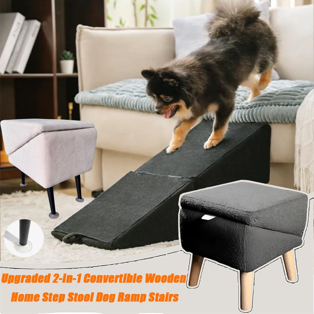 Rampe et tabouret, 2 en 1 pour chien, chat adapté pour monté facilement vers le canapé, lit