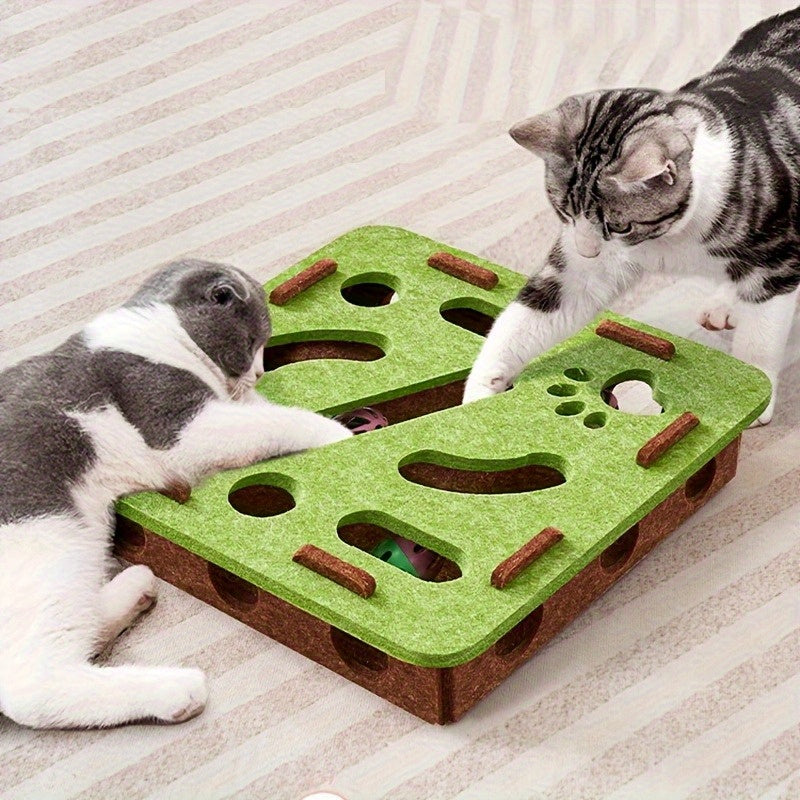 Jouet Interactif pour Chat – Boîte Labyrinthe avec Griffoir et Arbre à Chat Squeaky
