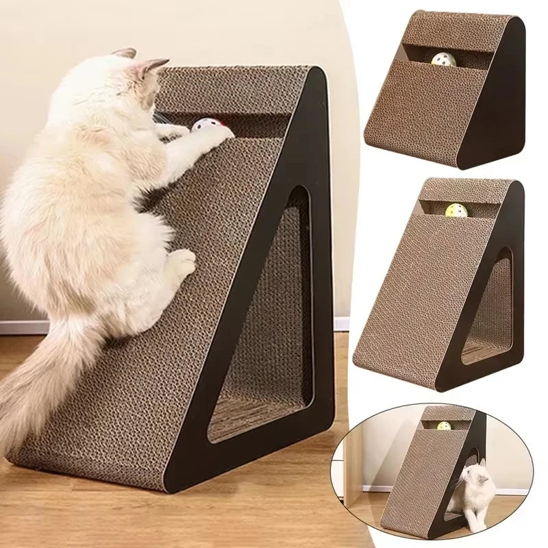 Carton à Gratter pour Chat avec Boule Rotative – Griffoir Résistant et Jouet Interactif