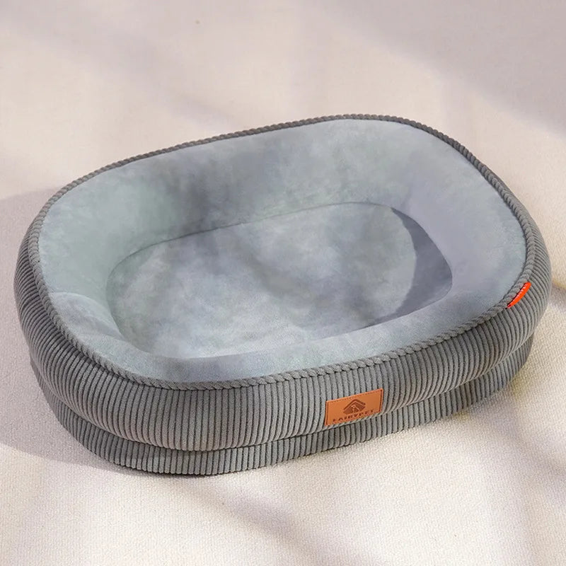 Lit en velours côtelé pour chien, Polymères lavables, Doux, Épais, Chaud, Peluche, Anti-ALD, Accessoires pour animaux de compagnie, Hiver
