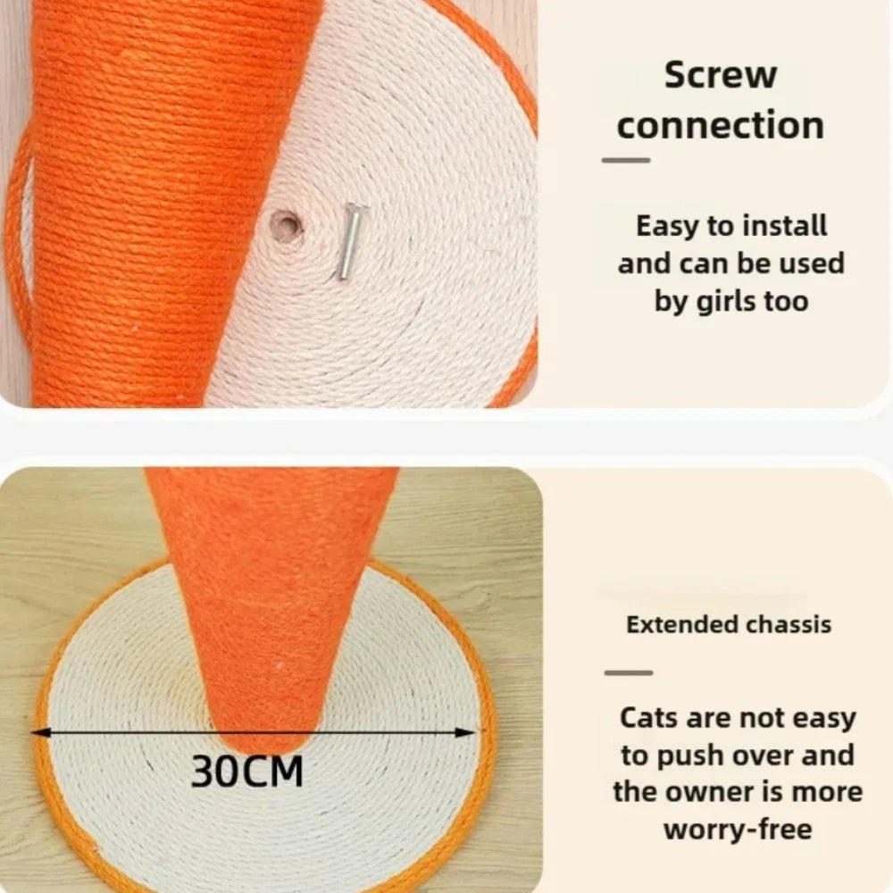 Arbre à Chat Carotte en Sisal – Griffoir Mignon avec Jouets Interactifs pour Chat