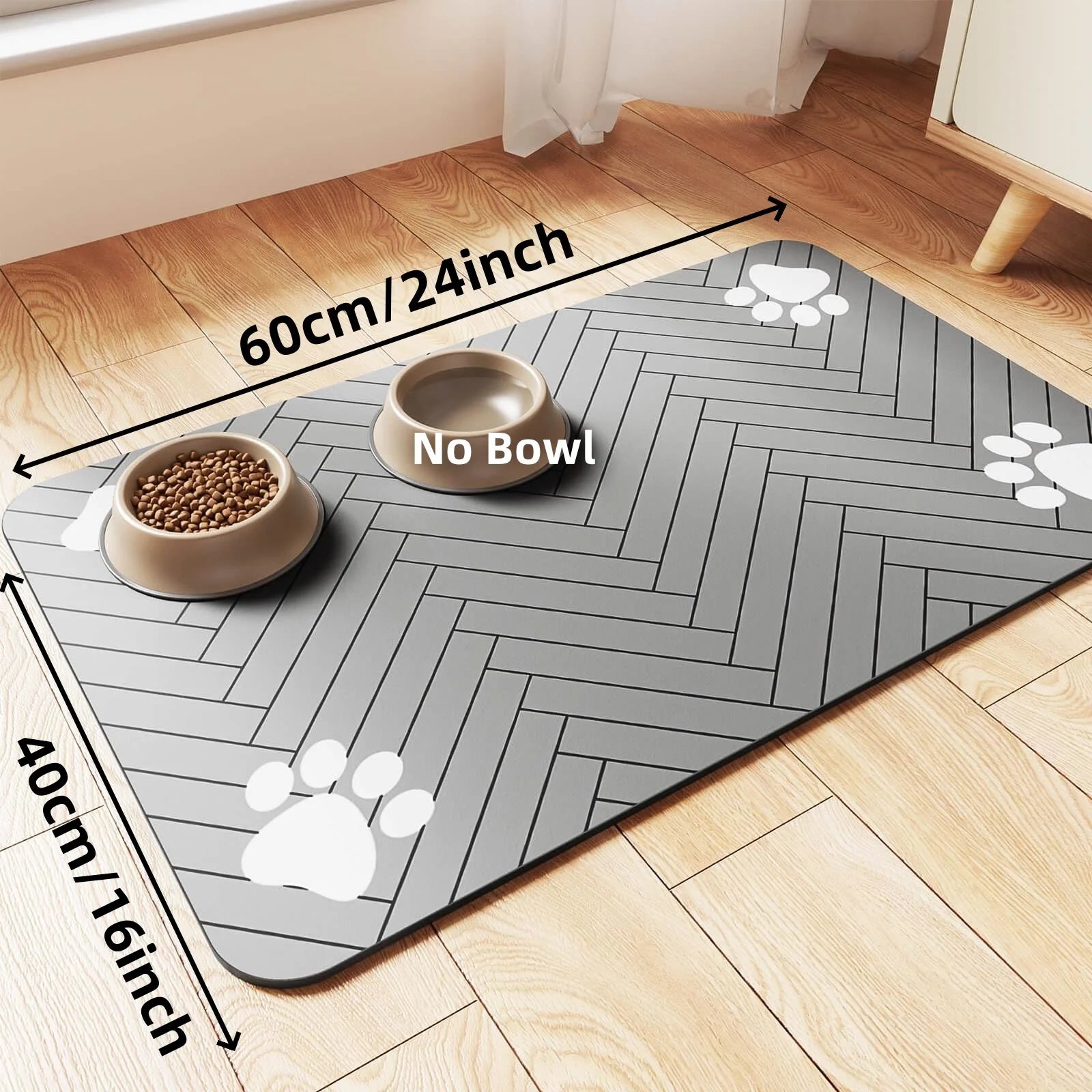 Tapis pour gamelle absorbants pour chien et chat, napperon pour gamelle avec Support en Caoutchouc Imperméable, pour Chien et Chat