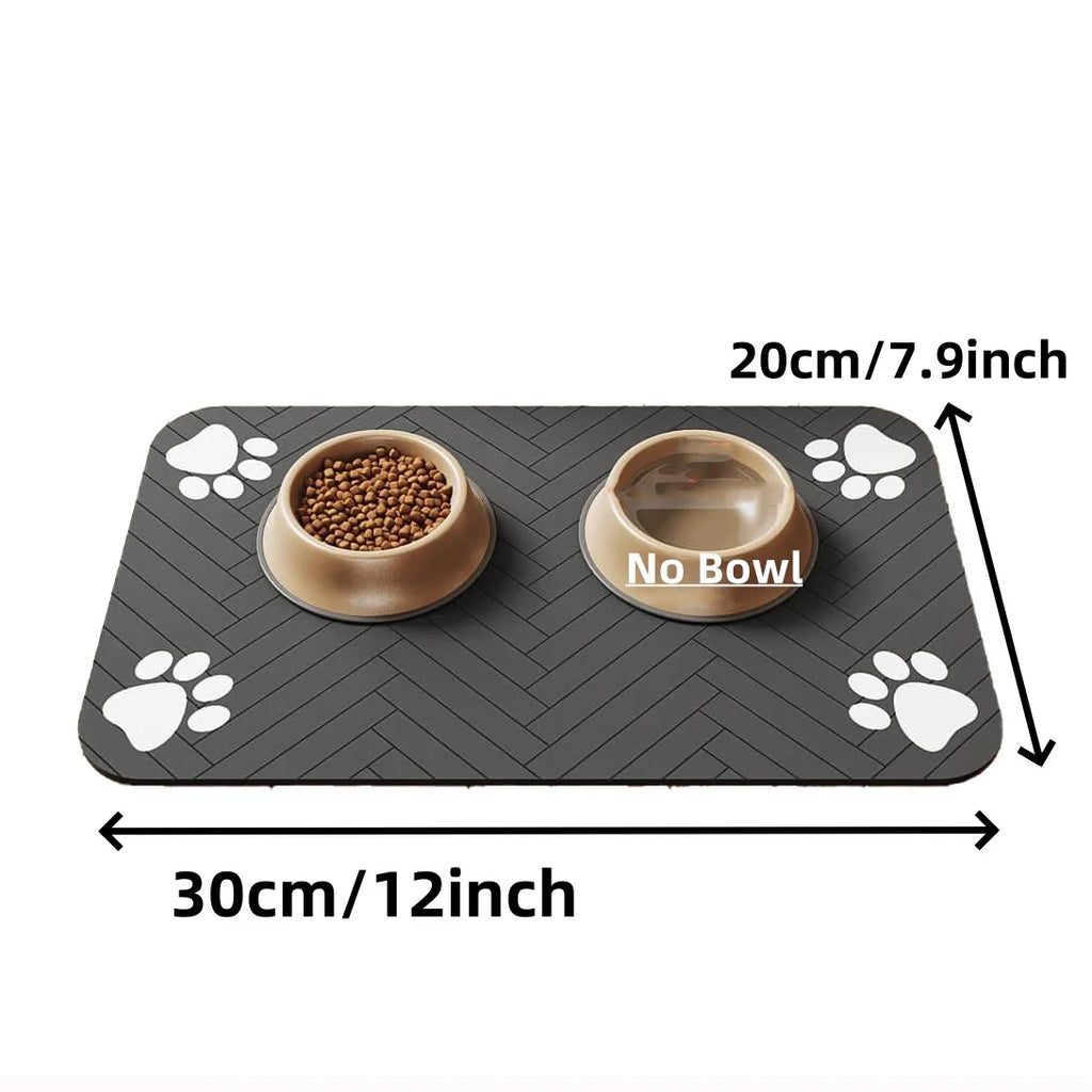Tapis pour gamelle absorbants pour chien et chat, napperon pour gamelle avec Support en Caoutchouc Imperméable, pour Chien et Chat