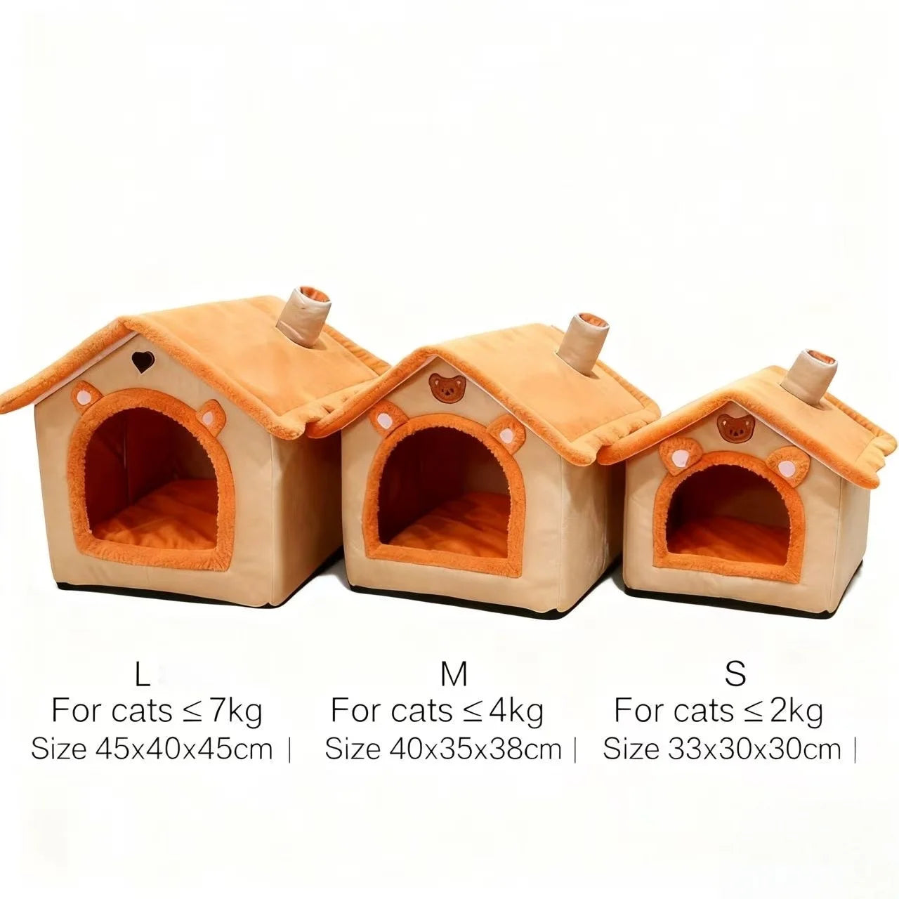 Lit maison  pour chien et chat, toutes saisons – Doux et chaud pour petits animaux