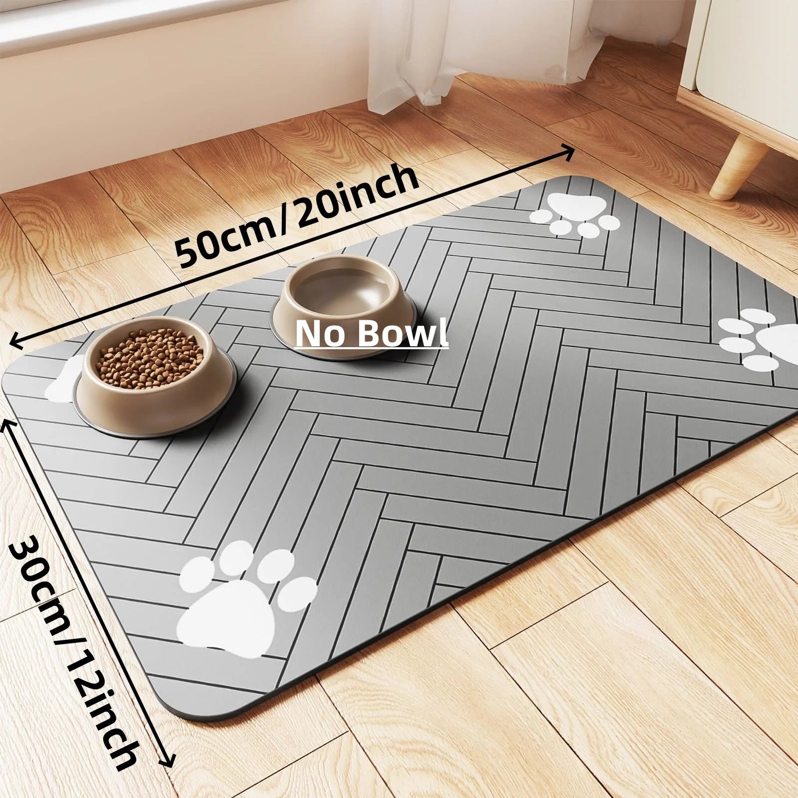 Tapis pour gamelle absorbants pour chien et chat, napperon pour gamelle avec Support en Caoutchouc Imperméable, pour Chien et Chat