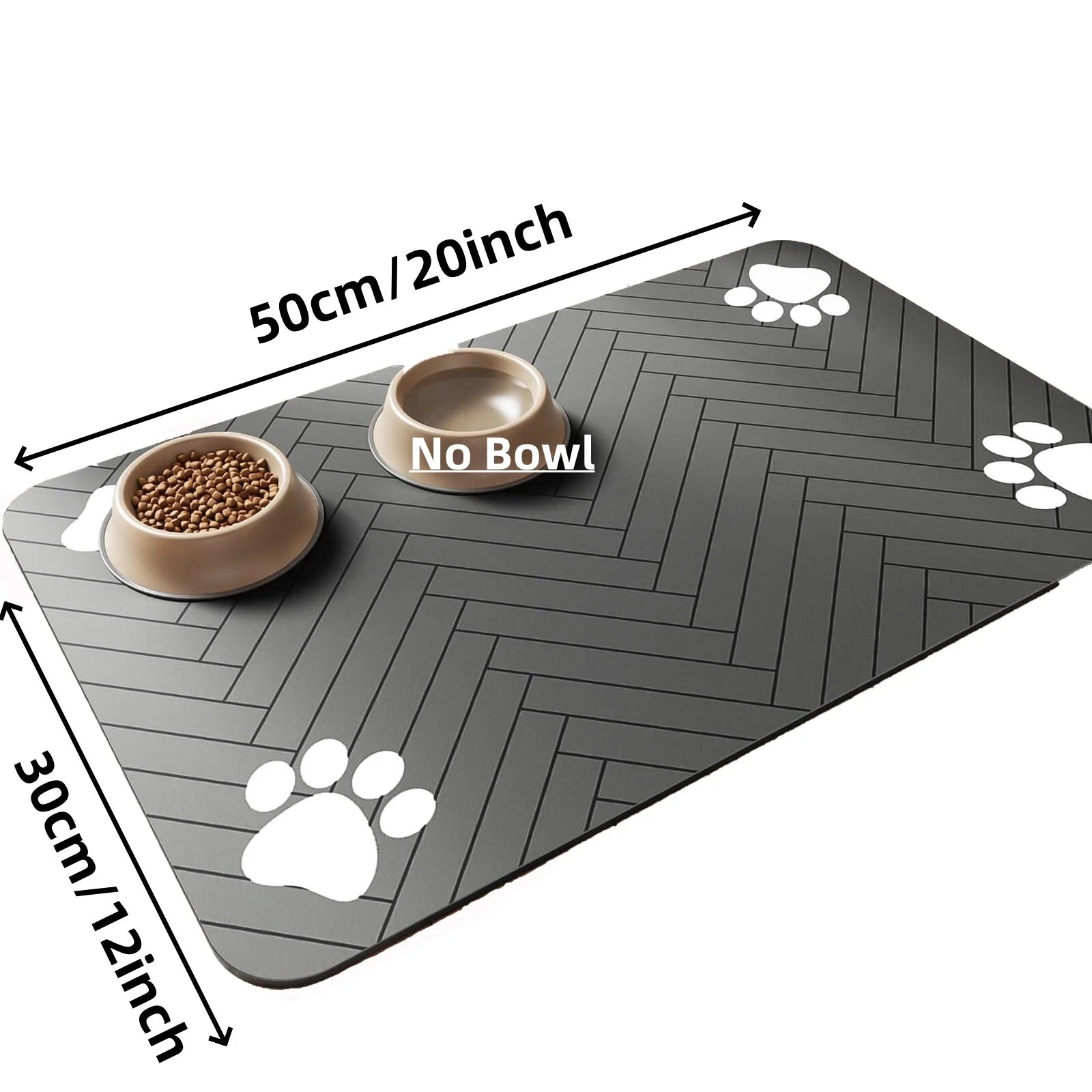 Tapis pour gamelle absorbants pour chien et chat, napperon pour gamelle avec Support en Caoutchouc Imperméable, pour Chien et Chat
