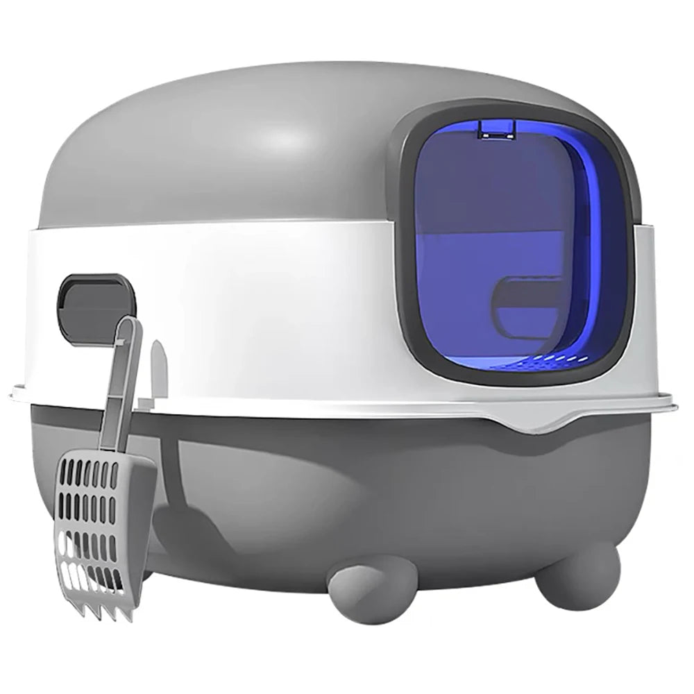 Bac à litière pour chat,  fermé à structure dôme avec pelle à litière, 40 x 39 x 56 cm