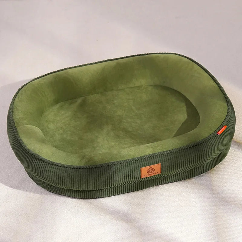 Lit en velours côtelé pour chien, Polymères lavables, Doux, Épais, Chaud, Peluche, Anti-ALD, Accessoires pour animaux de compagnie, Hiver