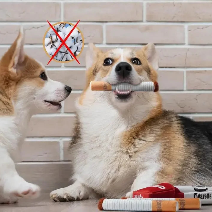 Jouet cigarette pour chien à mâcher - Jouet interactif pour chien en peluche résistant