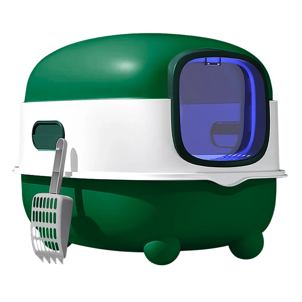 Bac à litière pour chat,  fermé à structure dôme avec pelle à litière, 40 x 39 x 56 cm