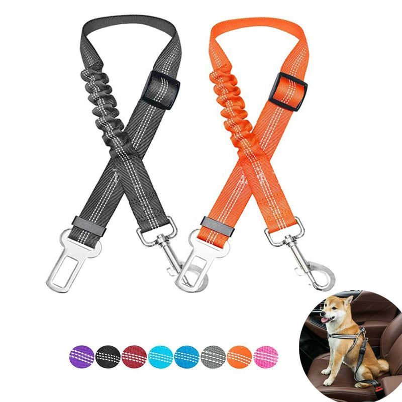 Harnais de Sécurité Voiture pour Chien Réglable – Ceinture Réfléchissante en Nylon, Accessoires Voyage pour Chiens