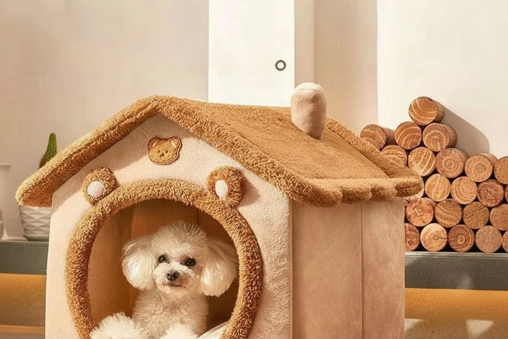 Lit maison  pour chien et chat, toutes saisons – Doux et chaud pour petits animaux