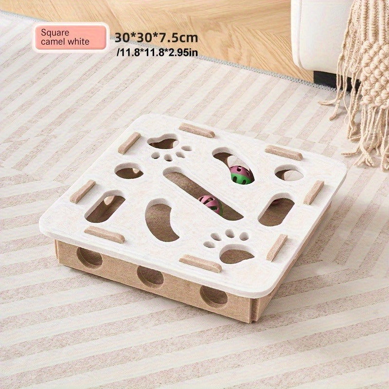 Jouet Interactif pour Chat – Boîte Labyrinthe avec Griffoir et Arbre à Chat Squeaky